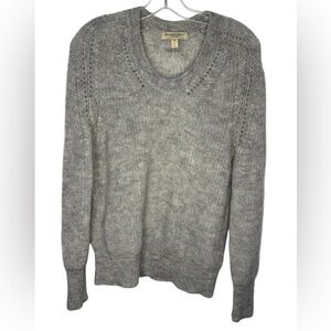 Burberry London Mohair Wool Blend Gray Sweater Size Small